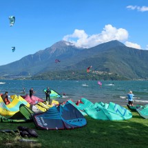 Thanks to constant wind in the afternoon Lago Di Como is famous for kiteboarding
